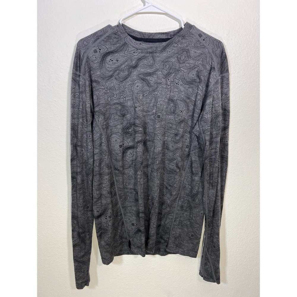 Mthd Mens Base Layer Top L Merino Wool Gray Next To Skin Holes On Front See Pics